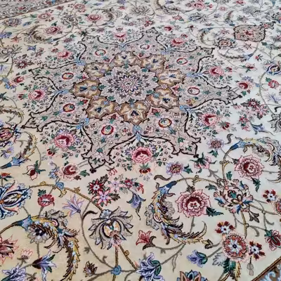 فرش دستبافت شش متری اصفهان آبتین کد 1237 یک جفت 