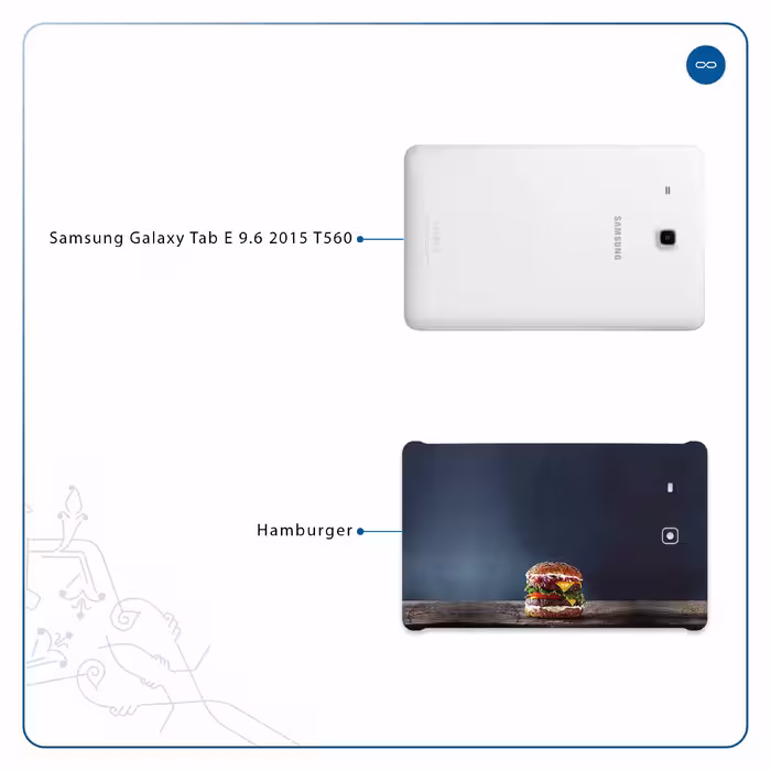 برچسب پوششی ماهوت مدل Hamburger مناسب برای تبلت سامسونگ Galaxy Tab E 9.6 2015 T560