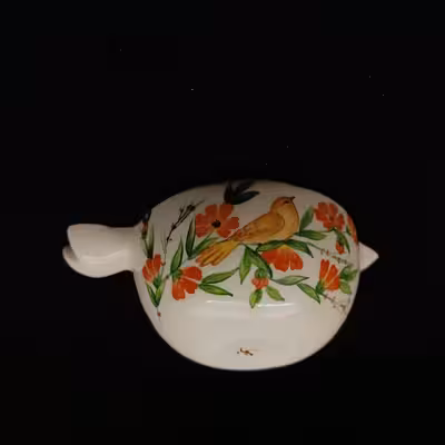 آجیل خوری سرامیکی هیوا طرح نارگل گل و مرغ کد 11311859 مجموعه 7 عددی