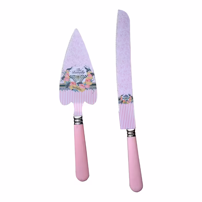  ست کارد و کفگیر سرو کیک روک مدل Butterfly