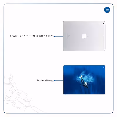 برچسب پوششی ماهوت مدل Scuba Diving مناسب برای تبلت اپل iPad 9.7 (GEN 5) 2017 A1823