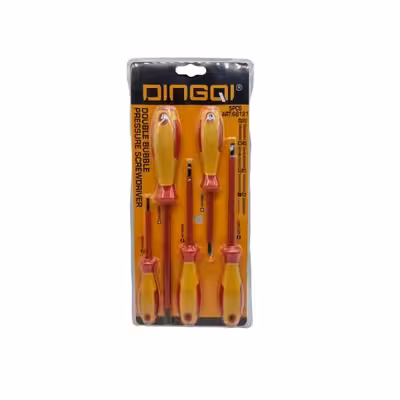 پیچ گوشتی دینگشی مدل دسته عایق 68121 بسته 5 عددی