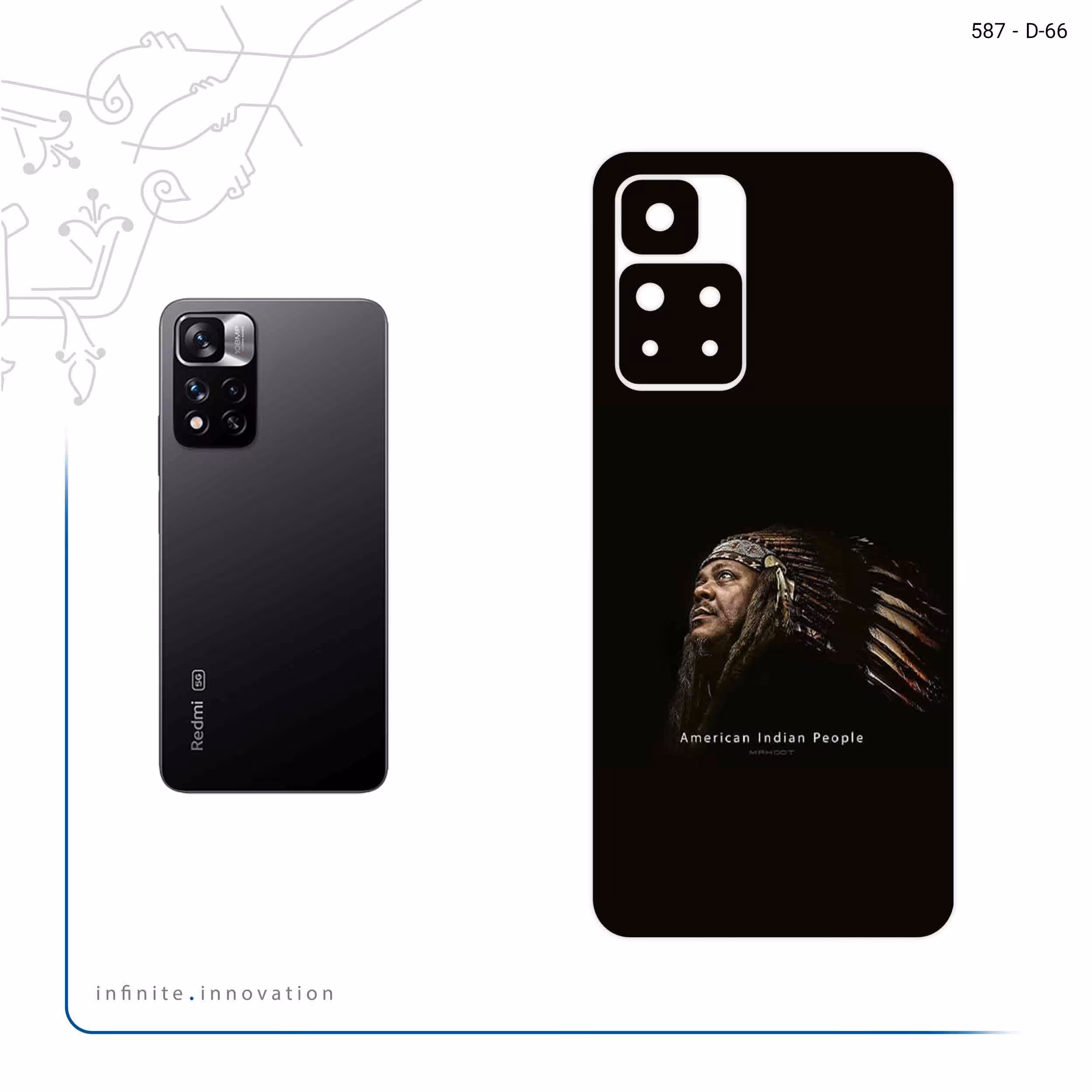 برچسب پوششی ماهوت مدل Portrait of an Indian Man مناسب برای گوشی موبایل شیائومی Redmi Note 11 Pro Plus 5G