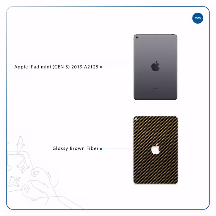 برچسب پوششی ماهوت مدل Glossy-Brown-Fiber مناسب برای تبلت اپل iPad mini (GEN 5) 2019 A2125