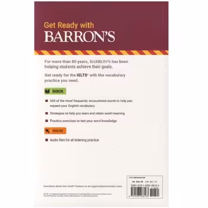 کتاب Barrons IELTS Essential Words 4th Edition اثر Lin Lougheed انتشارات بارونز