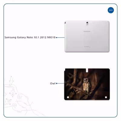 برچسب پوششی ماهوت مدل Owl مناسب برای تبلت سامسونگ Galaxy Note 10.1 2012 N8010