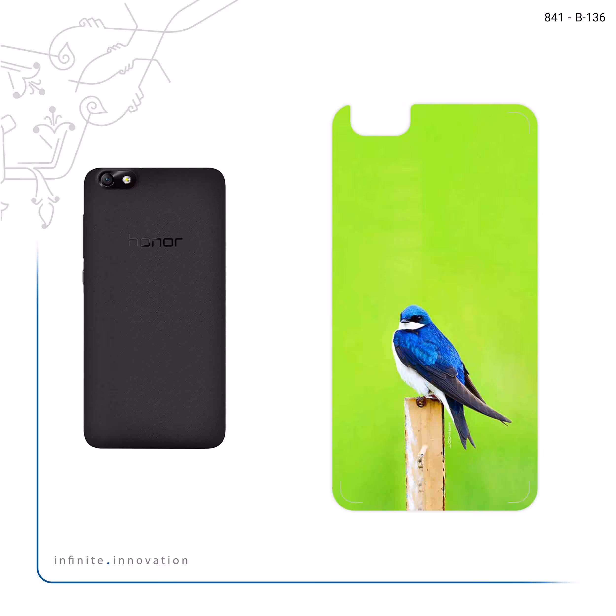 برچسب پوششی ماهوت مدل Bird Swallow مناسب برای گوشی موبایل آنر 4X