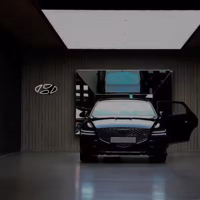 چراغ دیواری نئون دیزاین طرح Hyundai-BL_WHT