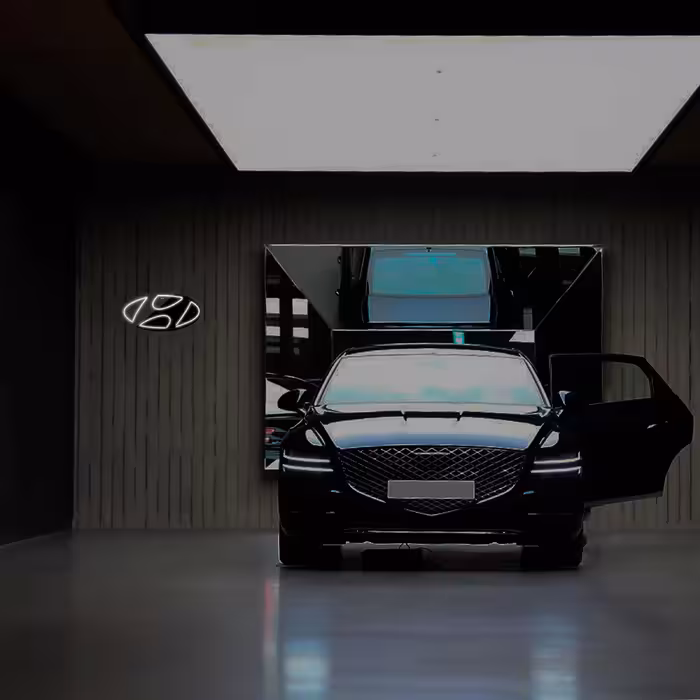 چراغ دیواری نئون دیزاین طرح Hyundai-BL_WHT 