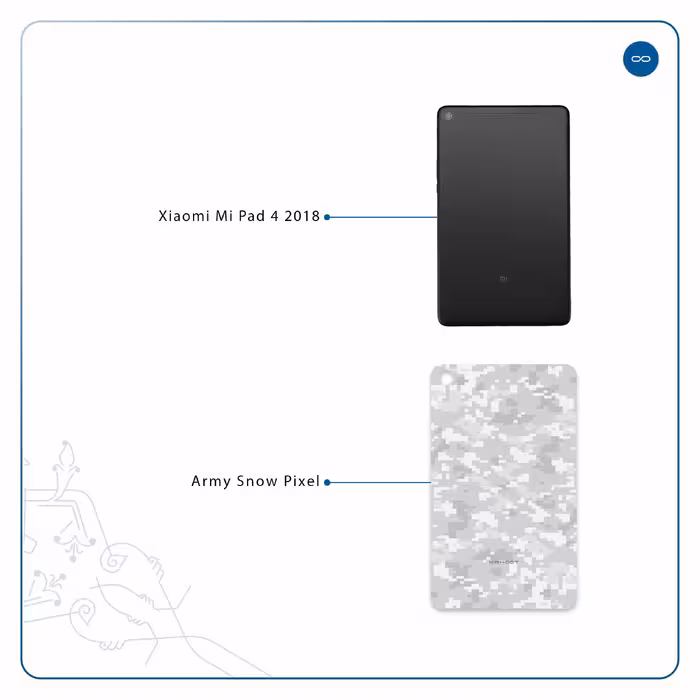 برچسب پوششی ماهوت مدل Army-Snow-Pixel مناسب برای تبلت شیائومی Mi Pad 4 2018