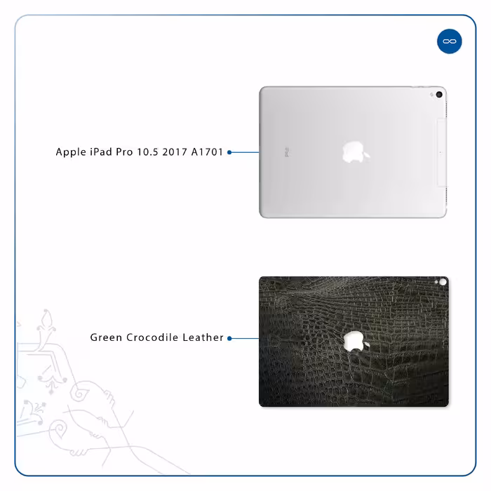 برچسب پوششی ماهوت مدل Green-Crocodile-Leather مناسب برای تبلت اپل iPad Pro 10.5 2017 A1701