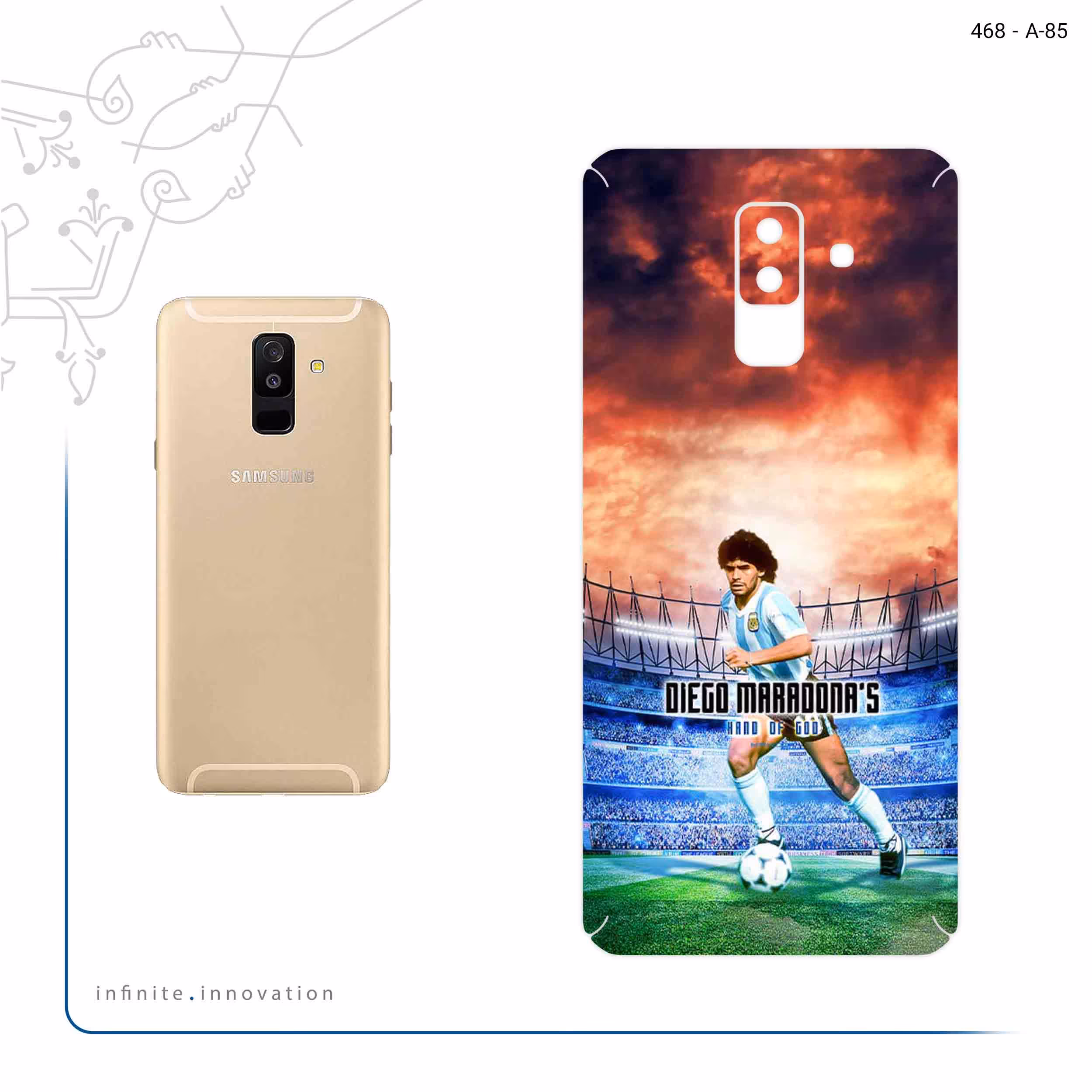 برچسب پوششی ماهوت مدل Diego Maradona مناسب برای گوشی موبایل سامسونگ Galaxy A6 Plus 2018