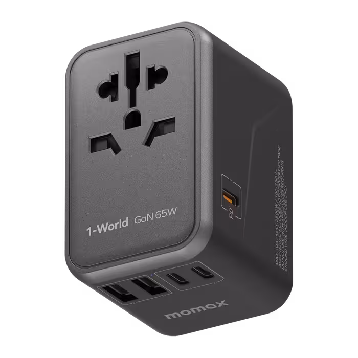 شارژر مسافرتی 5 پورت شصت و پنج وات 1-World | Universal 5-Ports Travel Charger (GaN 65W) مومکس (momax)