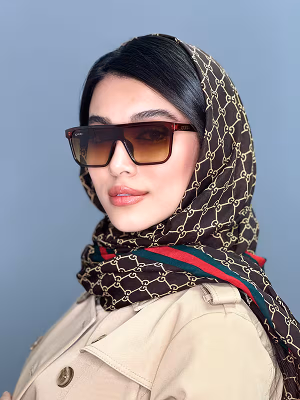 عينک آفتابی زنانه مدل جدید Gucci قهوه ای