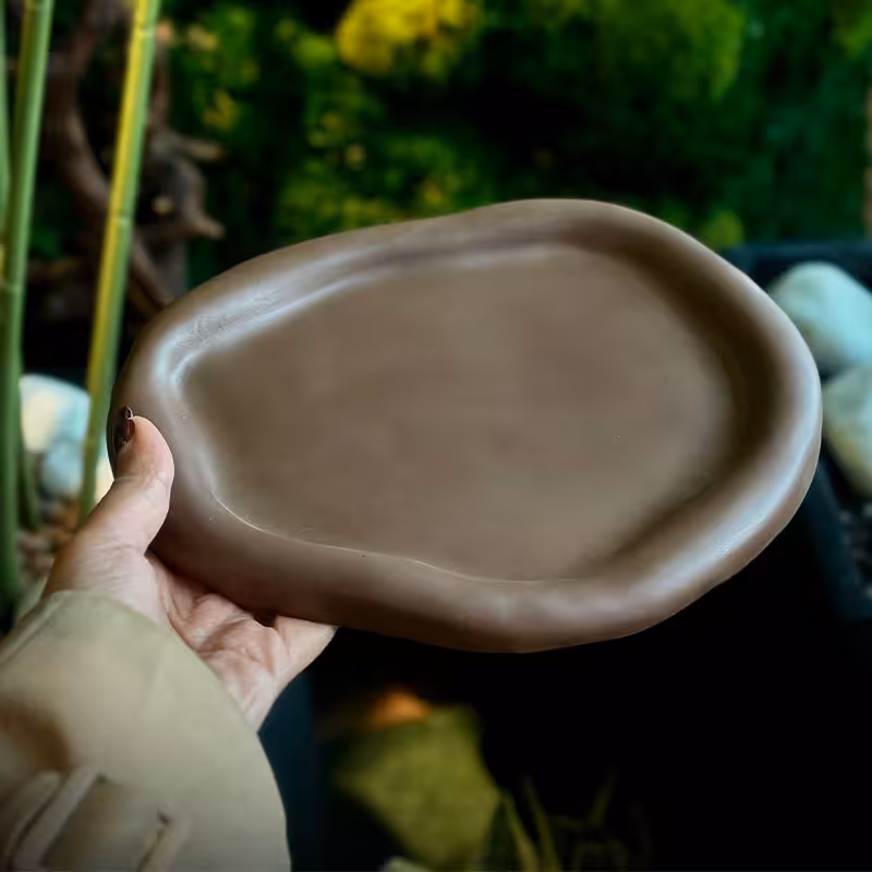 سینی سنگ مصنوعی دفرمه بیضی کوچک