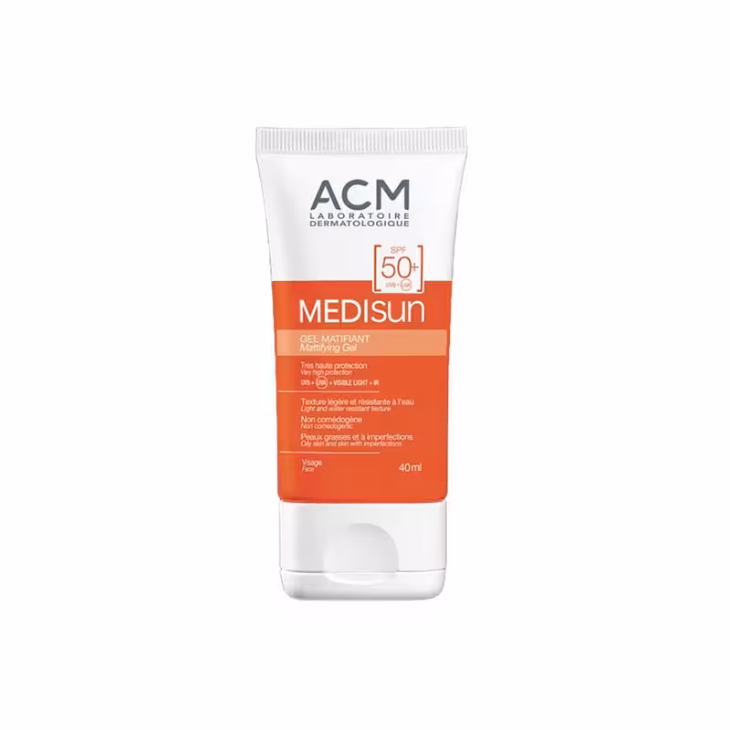 ضدآفتاب  SPF 50 بی رنگ ACM مدل MEDIsun Gel Matifiant