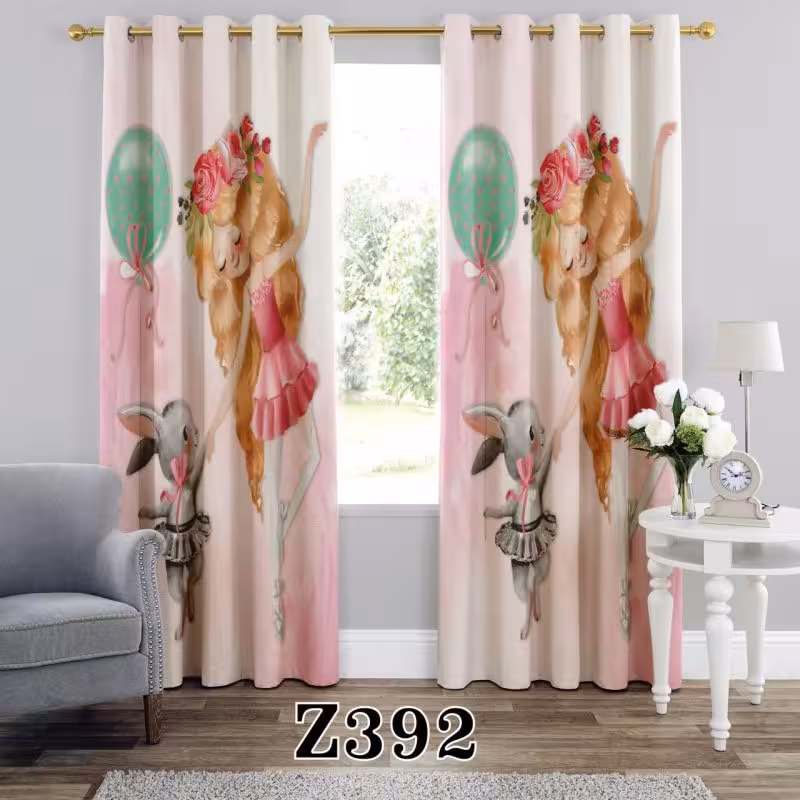 پرده سه بعدی طرح دخترانه