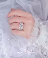💍انگشتر جواهری مارکیز ؛ با طراحی شیک و زیبا نقره عیار 925(R_1043)