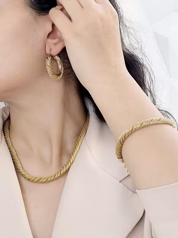 نیم ست حصیری طرح طلا