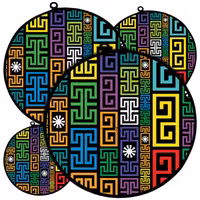 دمکنی ست چهار تکه پارچه ای مخمل دو رو چاپ طرح رنگی سایز 20، 25، 30 و 35 مدل B21-146 شرکت رنس