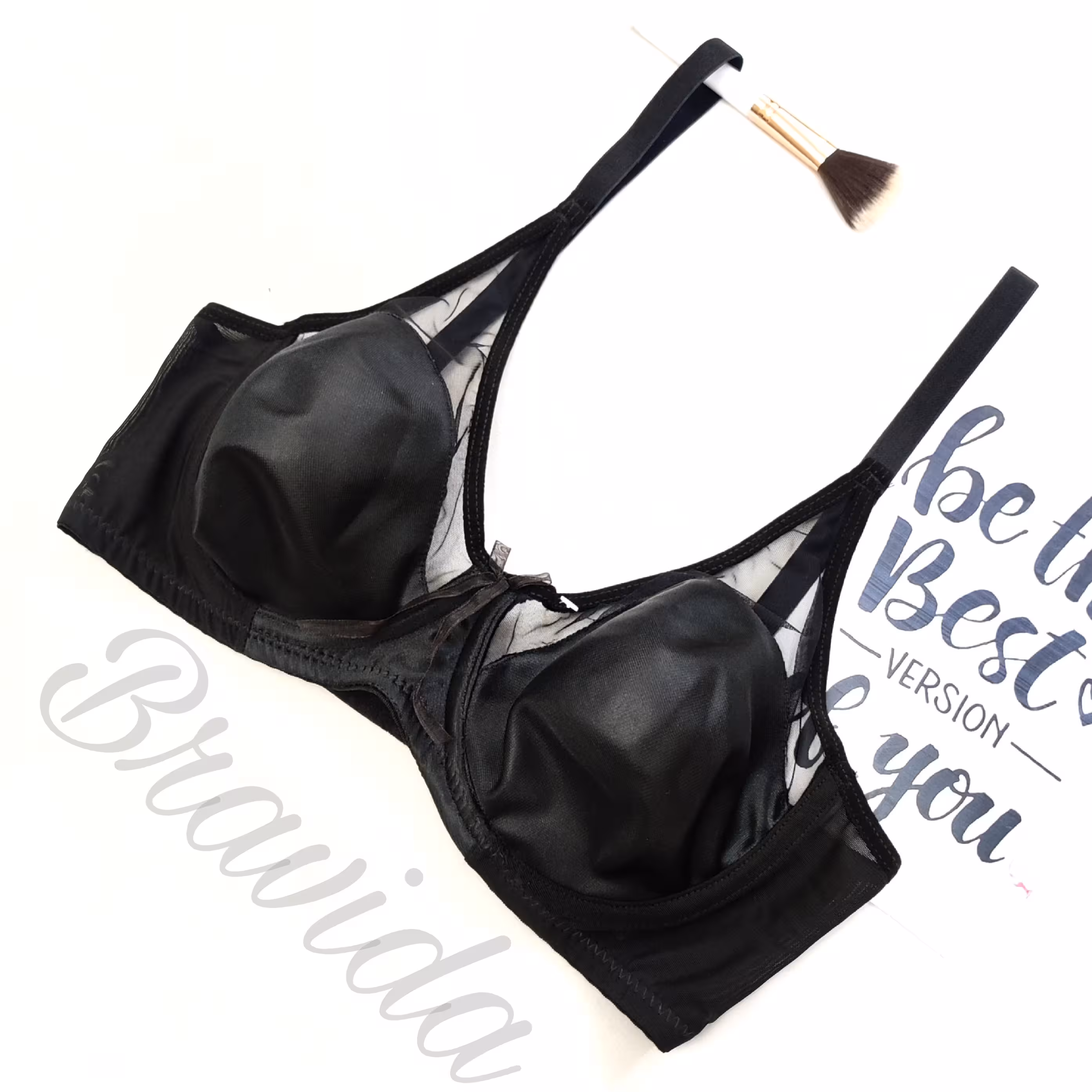 سوتین تک زنانه پرسی  مشکی رنگ مدل جورجینا تنخور عالی