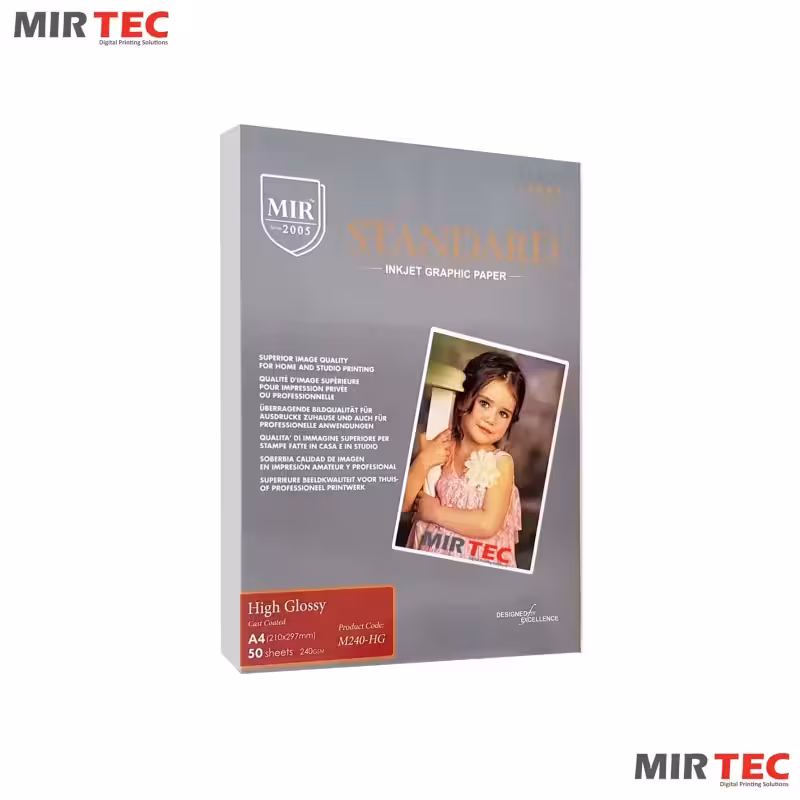 کاغذ گلاسه 240 گرم میر سایز A4 مدل M240-HG