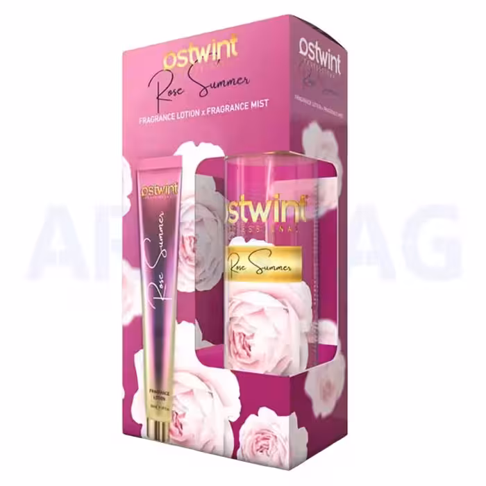 ست بادی اسپلش و لوسیون بدن استوینت Ostwint با رایحه تابستانی گل رز