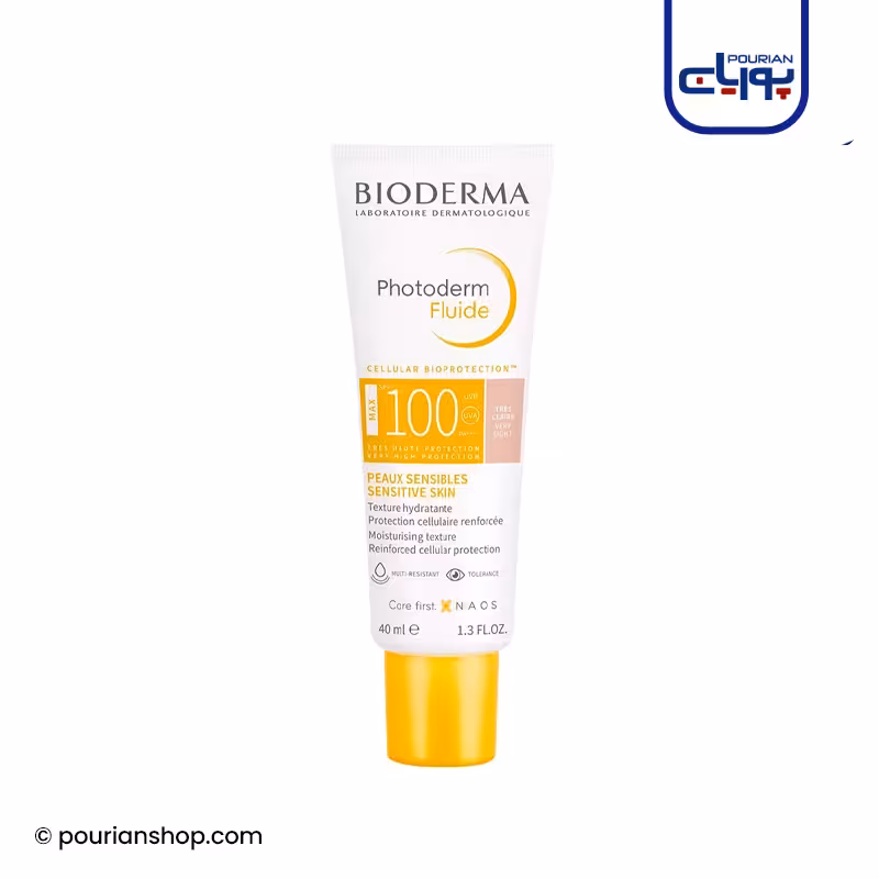 ضدآفتاب بایودرما فتودرم فلوئیدی رنگی _ BIODERMA PHOTODERM MAX FLUIDE SPF100 TEINTE TRES CLAIRE 40ML