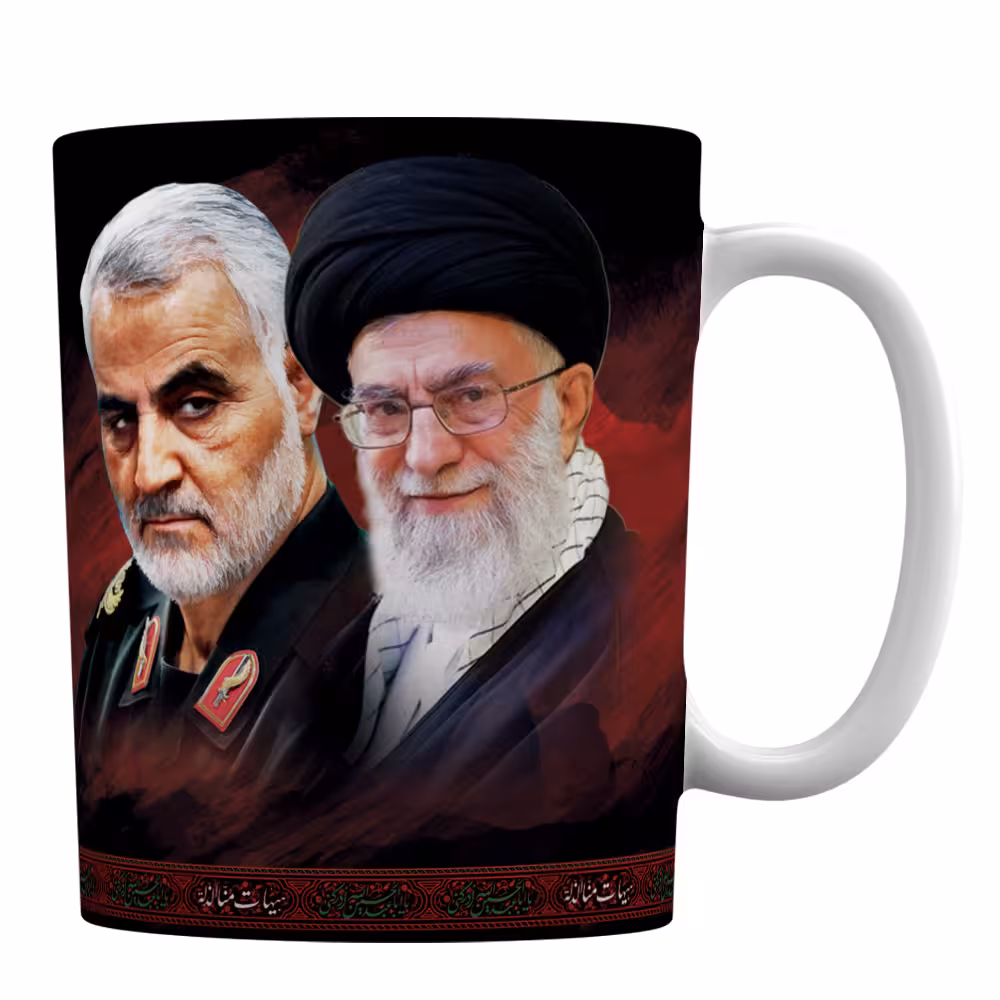 لیوان مذهبی محرم با طرح سردار سلیمانی و رهبری کد M11