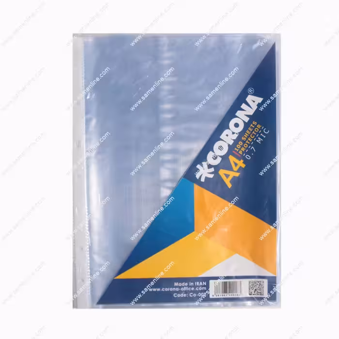 کاور کلاسور کرونا سایز A4 بسته 100 عددی