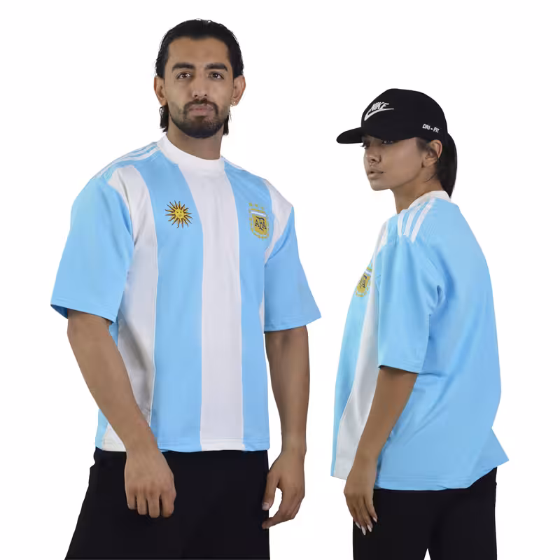 تیشرت فوتبالی آرژانتین مدل ZRA-4E0623 سفید آبی