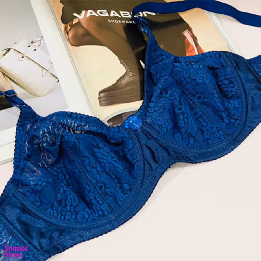 لباس زیر زنانه فنردار گیپور مدل ژوردار شماره 37805 رنگ سرمه ای