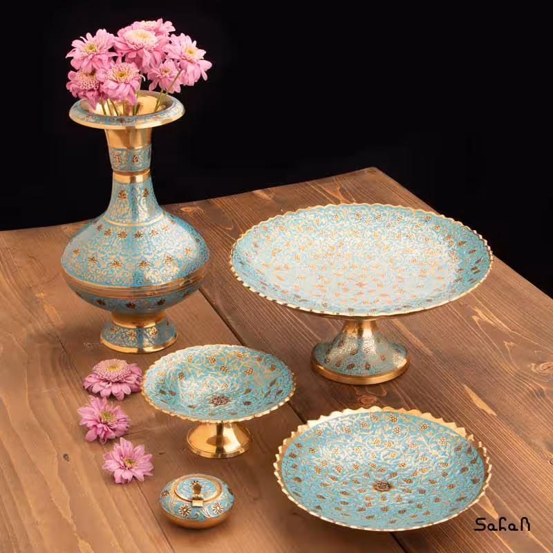 ست پذیرایی برنجی میناکاری کد 219