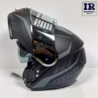 کلاه کاسکت بلوتوث دار فک متحرک تکنو Tekno - مشکی طوسی مات   BT11