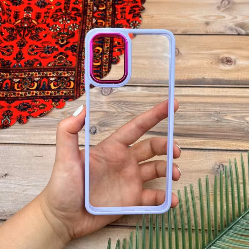 قاب گوشی Galaxy A12- Galaxy M12 سامسونگ اورجینال دورسیلیکونی شفاف  یاسی کد 45178