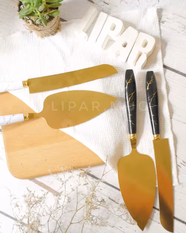 ست کارد کیک دسته ماربل