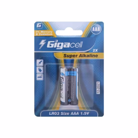باتری نیم قلمی گیگاسل مدل Super Alkaline بسته 2 عددی
