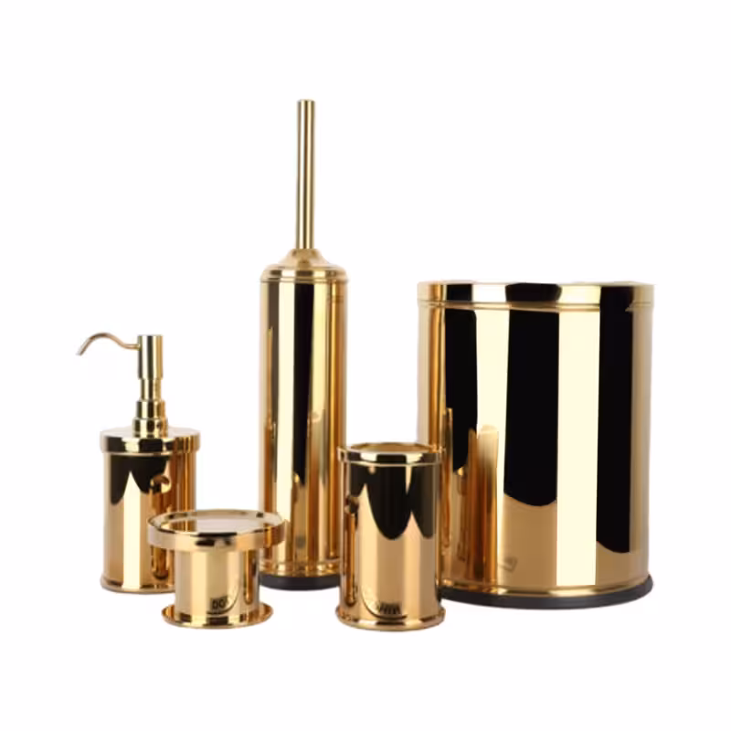 ست سرویس بهداشتی 5 پارچه دلفین مدل Brass-5-NW-G