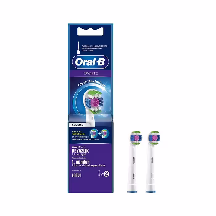 یدک مسواک برقی اورال بی مدل Oral-B 3D White بسته 2 عددی