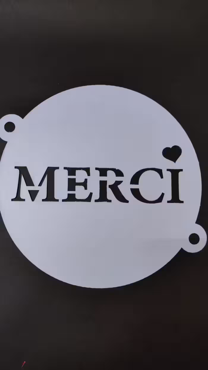 شابلون روی کیک MERCI