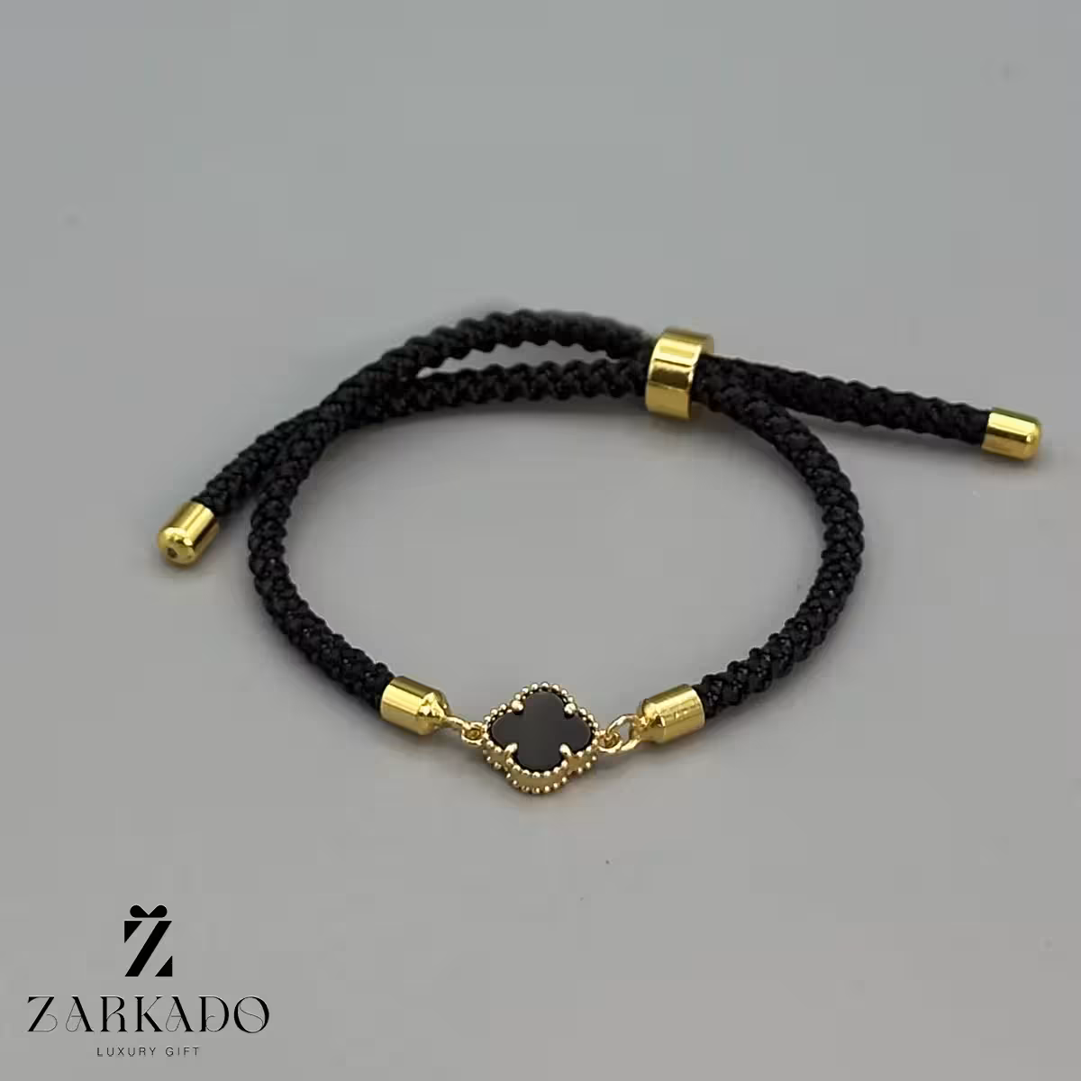 دستبند بندی طلا ونکلیف سایز 1 با سنگ مشکی