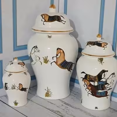 ست زیبا و پرطرفدار جینجر جار سه تایی طرح هرمس(پس کرایه