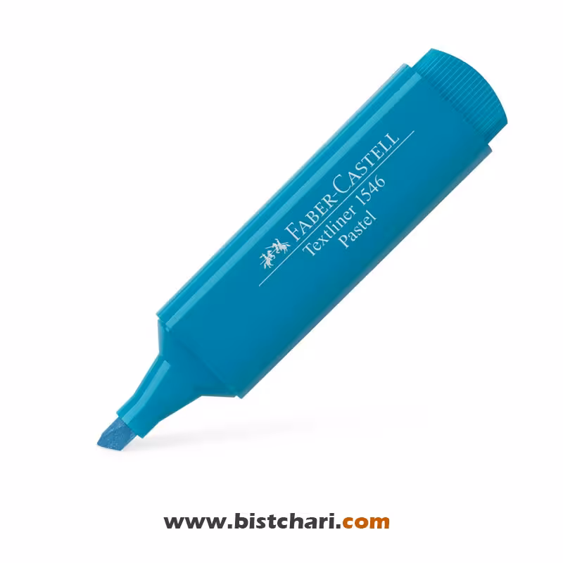 ماژیک هایلایتر رنگ پاستلی فیروزه ای بدنه شفاف برند فابر کاستل Faber-Castell