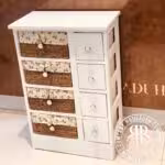 AMIN امین جا سیب پیاز 4 سبد 4 کشو  بغل حصیری سفید k383 WH-21383