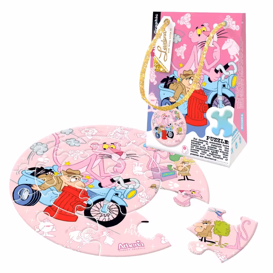 پازل پاکتی 18 تکه آتنا طرح پلنگ صورتیAtena