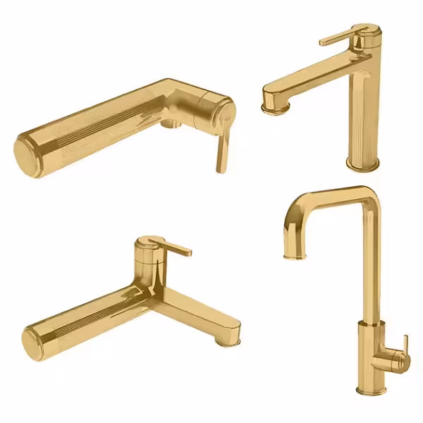 ست 4 تکه شیرآلات راسان مدل رزالین طلایی