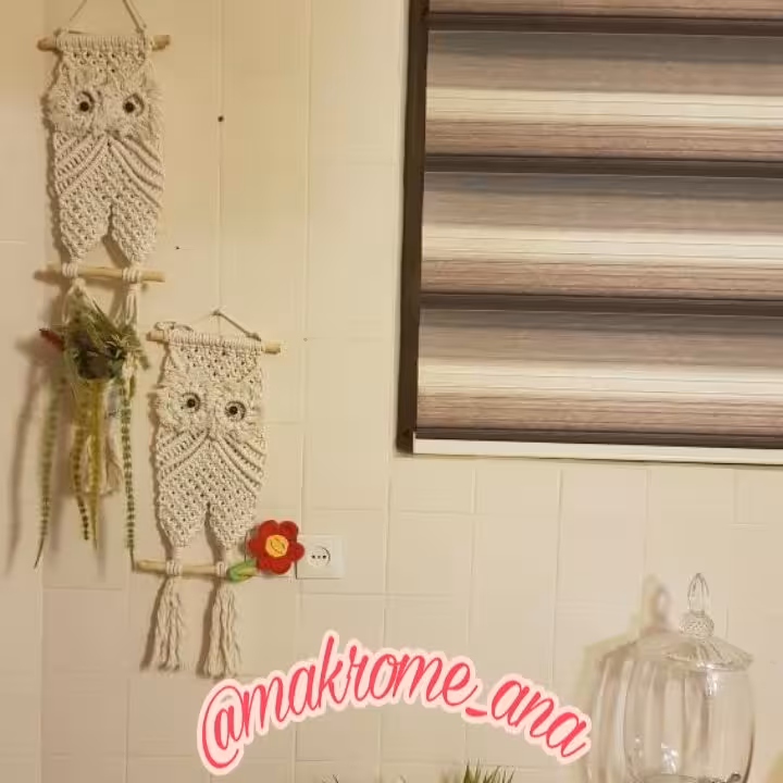 دیوارکوب مکرومه طرح جغد