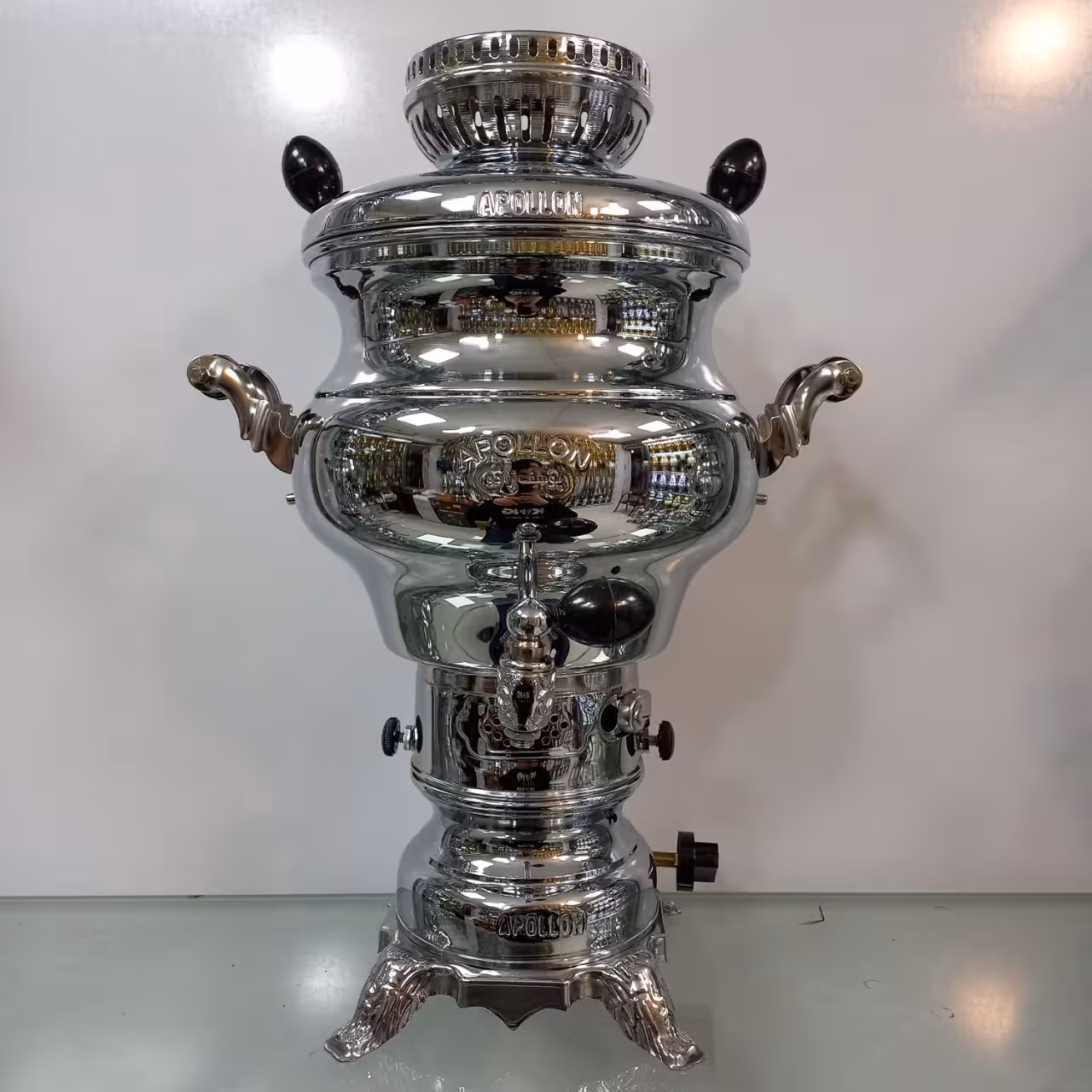 سماور گازی آپولون مدل پایه زغالی ترموکوپل دار