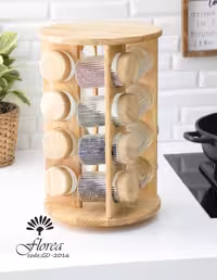 ادویه مربع 16 تایی شیشه راه راه گردون کد GM-2016 فلورا