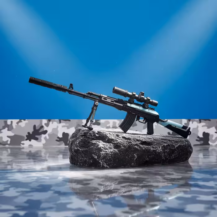 ماکت اسلحه کلاشینکف مشکی آبی سایز بزرگ